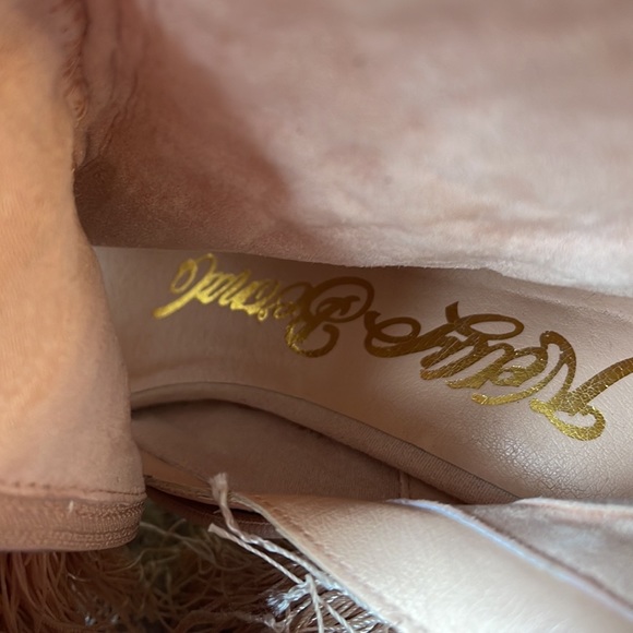 Nelly Bernal Mambo Champagne Fringe Open Toe Stiletto High Heels - Picture 5 of 12